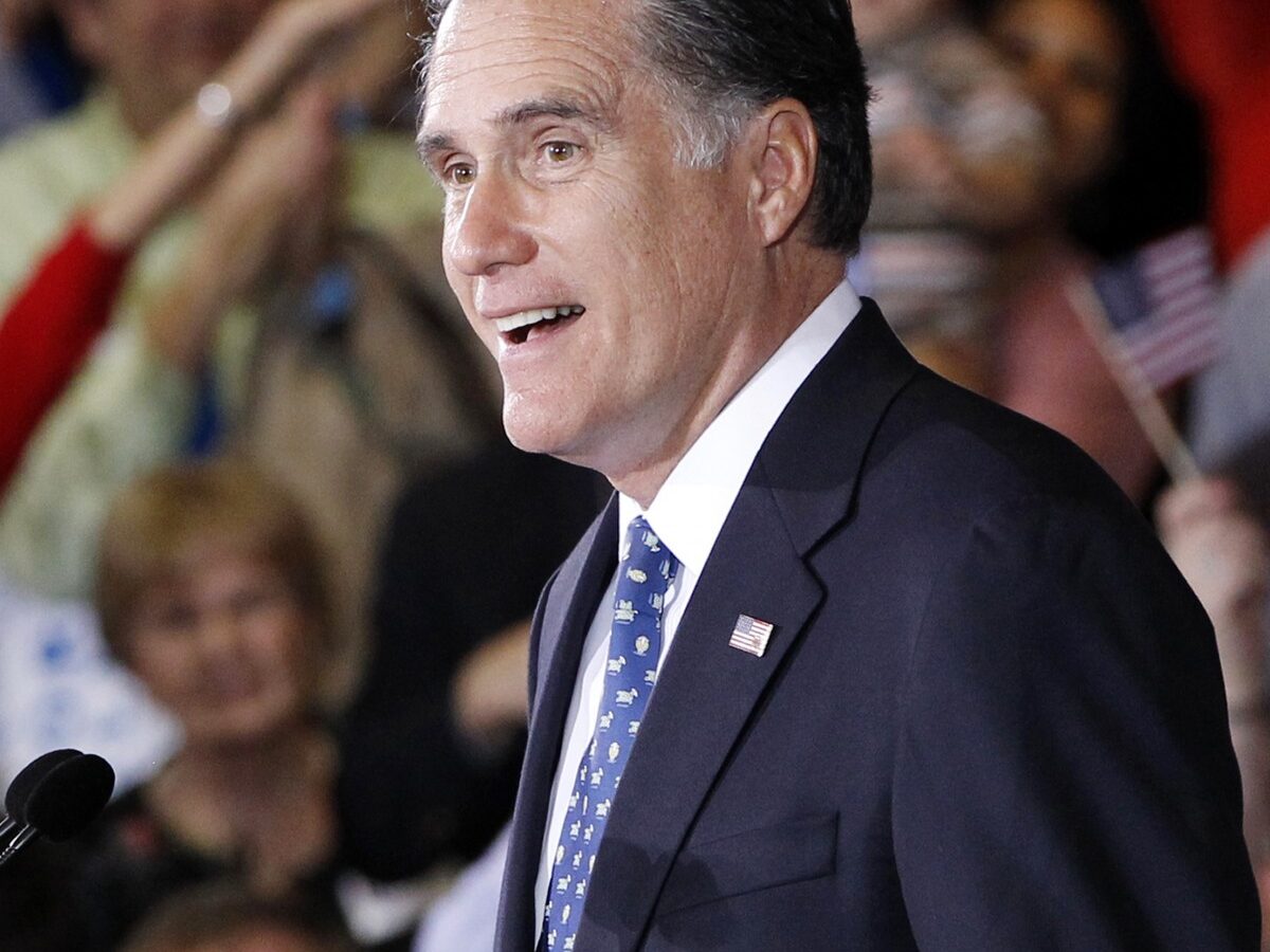 Republican presidential candidate, former Massachusetts Gov. Mitt Romney, celebrates his Florida primary election win at the Tampa Convention Center in Tampa, Fla., Tuesday, Jan. 31, 2012. (AP Photo/Charles Dharapak)