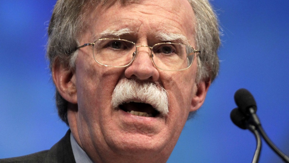 In this April 13, 2012 file photo, former U.N. Ambassador John Bolton speaks at the National Rifle Association convention in St. Louis. (AP Photo/Michael Conroy, File)