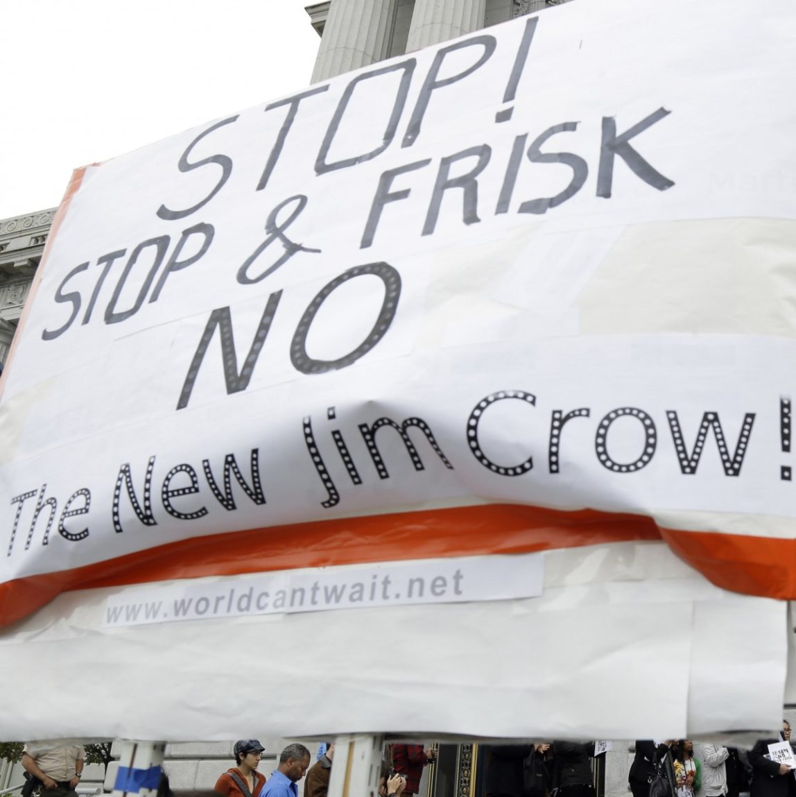 A rally in opposition to stop-and-frisk takes place outside of city hall in San Francisco, Tuesday, July 17, 2012. (AP Photo/Marcio Jose Sanchez)