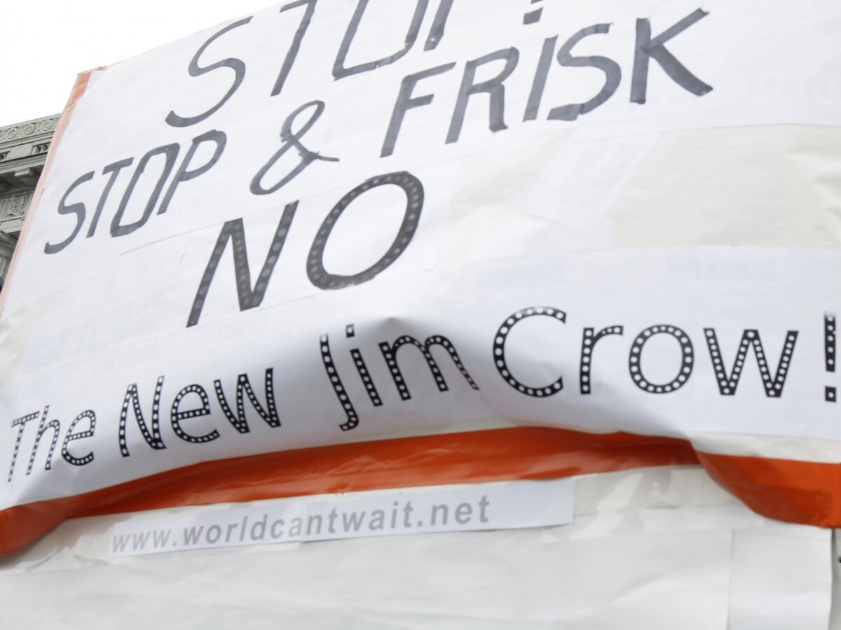 A rally in opposition to stop-and-frisk takes place outside of city hall in San Francisco, Tuesday, July 17, 2012. (AP Photo/Marcio Jose Sanchez)