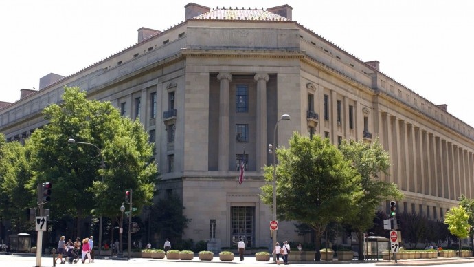 The Justice Department in Washington is seen on Thursday, Aug. 2, 2001. ( AP Photo/Alex Brandon)