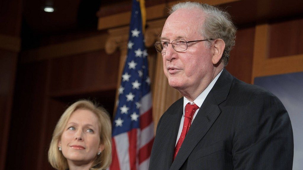 Sen. Jay Rockefeller was joined by Senators Schumer, Gillibrand and Lautenberg to announce a historic win for America's first responders Feb. 16, 2012. (Photo by John D. (Jay) Rockefeller IV via Flikr)