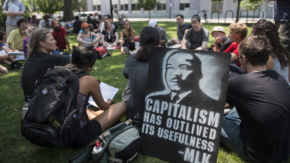 Occupy Movement activists assembled in Franklin Square, in Philadelphia, PA July, 1, 2012. (Mannie Garcia/MintPress)