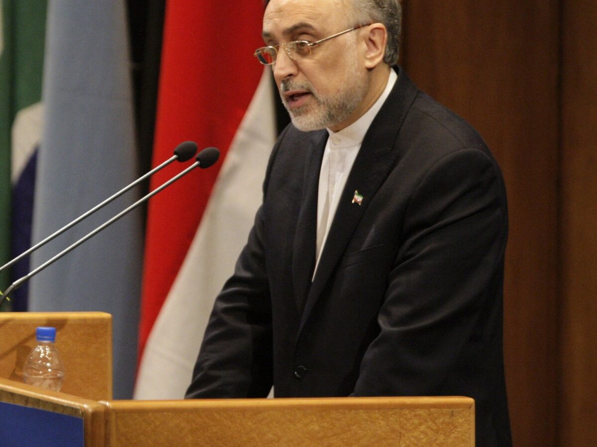 Iranian Foreign Minister Ali Akbar Salehi delivers a speech to an expert-level meeting of the Non-Aligned Movement, NAM, in Tehran, Iran, Sunday, Aug. 26, 2012. (AP Photo/Vahid Salemi)