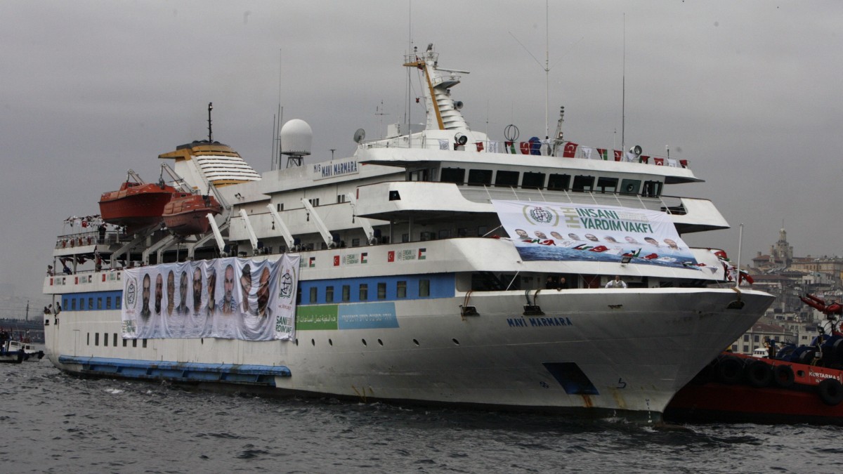 In this Dec. 26, 2010 file photo, The Mavi Marmara ship, the lead boat of a flotilla headed to the Gaza Strip which was stormed by Israeli naval commandos in a predawn confrontation in the Mediterranean May 31, 2010, returns in Istanbul, Turkey. (AP Photo/Burhan Ozbilici, File)