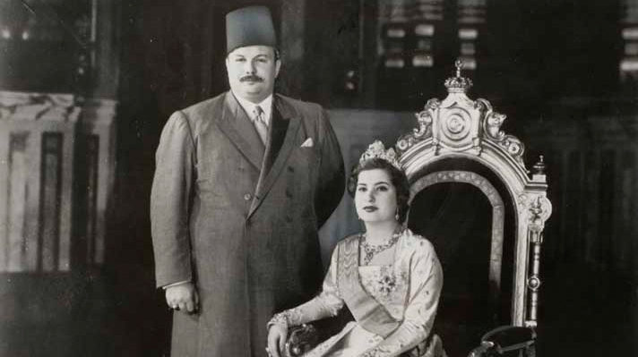 The official wedding photo of Farouk and Narriman. (Orignal photo courtesy the Nortbert Schiller Collection/MinPress)
