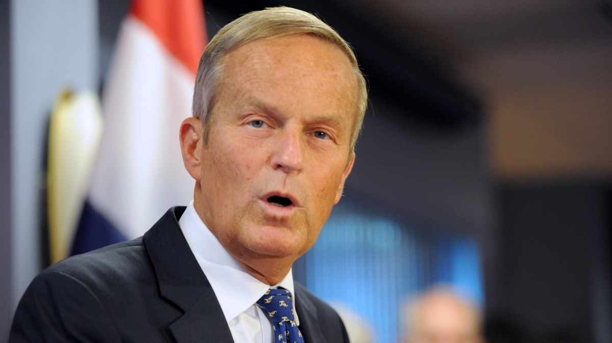 In this Friday, Aug. 24, 2012 file photo, U.S. Rep. Todd Akin, R-Mo., addresses members of the media in Chesterfield, Mo., where he confirmed his plans to remain in Missouri's U.S. Senate race despite a political uproar over remarks he made about rape and pregnancy. (AP Photo/Sid Hastings, File)