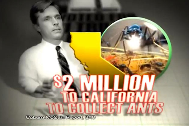 A still from a Crossroads GPS ad targeting Democratic Senate candidate Martin Heinrich.