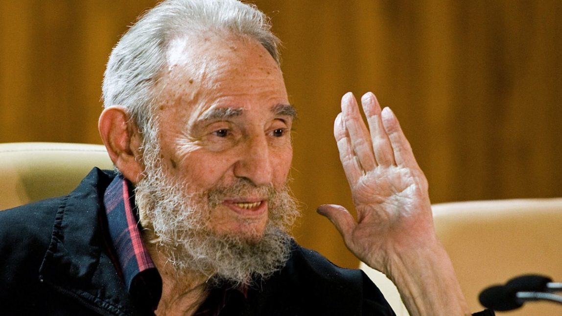 In this Feb. 10, 2012 file photo released by the state media website Cubadebate, Cuba's leader Fidel Castro speaks during a meeting with intellectuals and writers at the International Book Fair in Havana, Cuba. (AP Photo/Cubadebate, Roberto Chile, File)