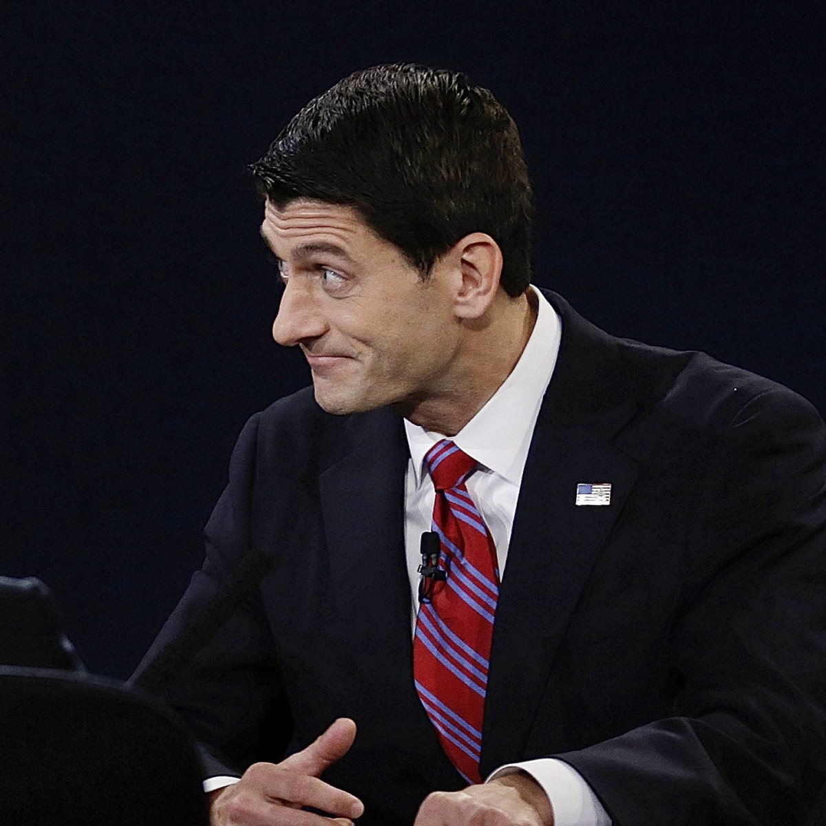 Republican Rep. Paul Ryan, of Wisconsin as he participates in the vice presidential debate at Centre College, Thursday, Oct. 11, 2012, in Danville, Ky. (AP Photo/Charlie Neibergall)