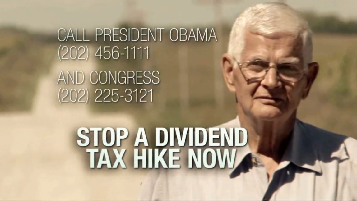 A screenshot from an ironic ad paid for by the dark money group Defend My Dividend.