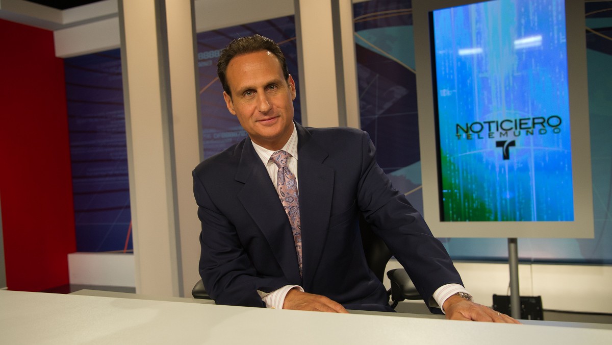 News anchor and director Jose Diaz-Balart of Telemundo poses Wednesday, June 8 2011 in Hialeah, Fla. (AP Photo/Steve Mitchell)