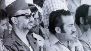 Undated file photograph of Palestinian leader Yasser Arafat, left, along with his deputy Abu Jihad, right, made available by the Palestinian Authority in Gaza City of the Gaza Strip. (AP Photo/Palestinian Authority, File)