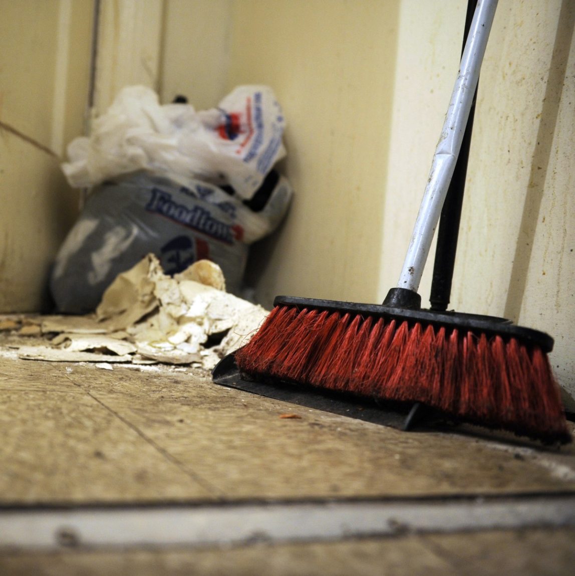 The plaster from a collapsed ceiling is seen in an apartment at 1576 Taylor Ave. Wednesday, April 21, 2010 in the Bronx borough of New York. (AP Photo/Stephen Chernin)