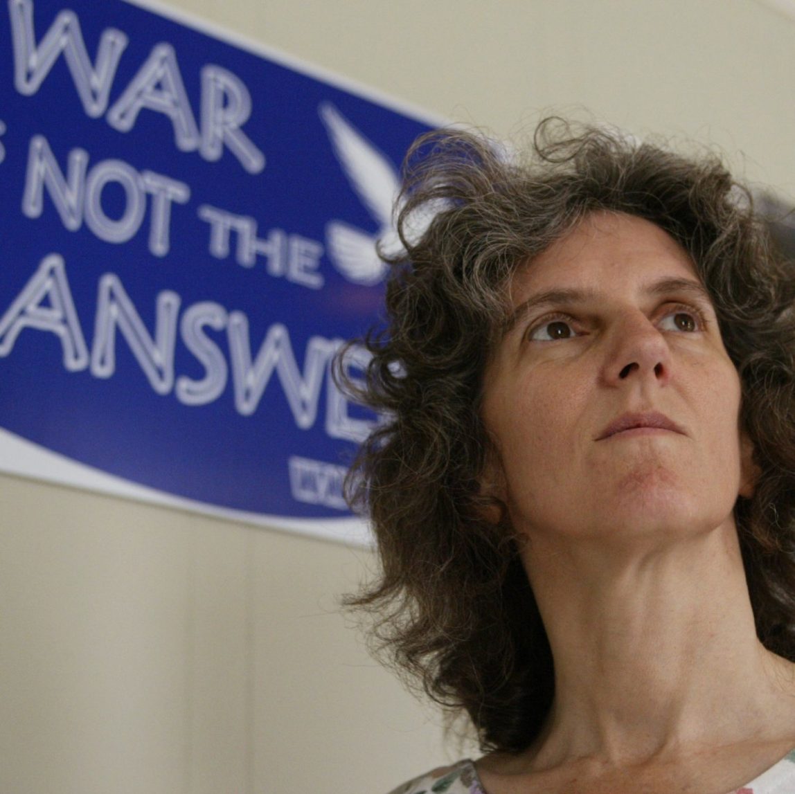 Priscilla Adams is shown in her Camden, N.J., office Wednesday, July 23, 2003. Adams, 50, a longtime peace and justice organizer for her Quaker religion, finds herself at the center of a second court battle with the Internal Revenue Service. She has refused to pay at least some of her federal taxes since 1974. (AP Photo/Joe Kaczmarek)
