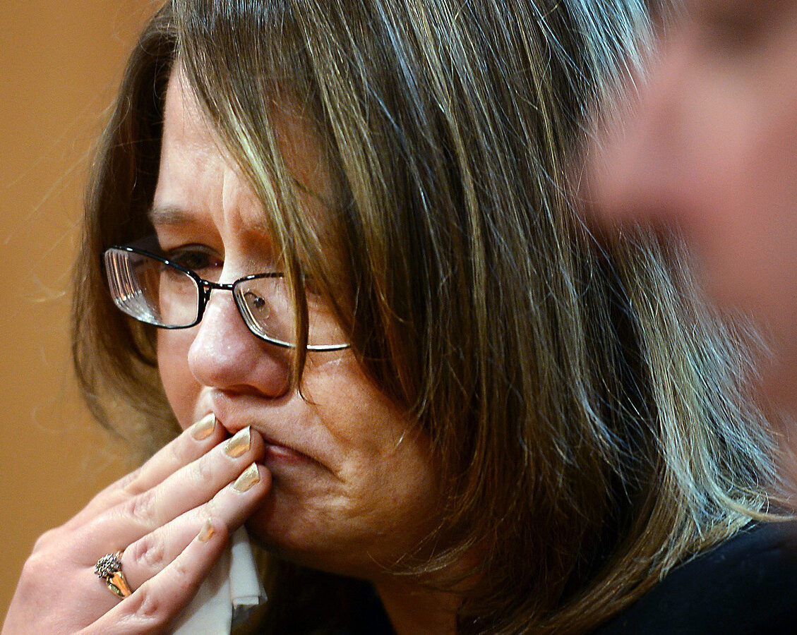In this Nov. 21, 2012, photo, Melanie Norwood, left, sits next to her attorney, Mark Chalos, as she talks about her mother, Marjorie Norwood in Nashville, Tenn. (AP Photo/Mark Zaleski)
