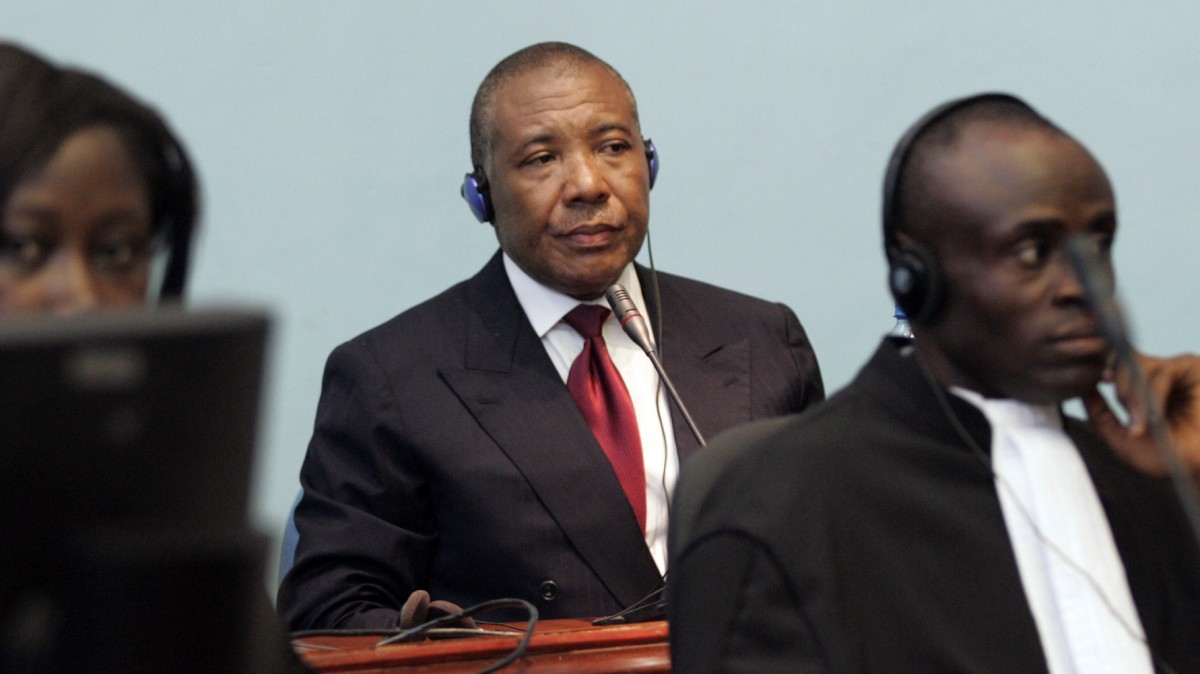 In this April 3, 2006 file photo, former Liberian President Charles Taylor makes his first appearance at the Special Court in Freetown, Sierra Leone. (AP Photo/George Osodi, Pool, File)
