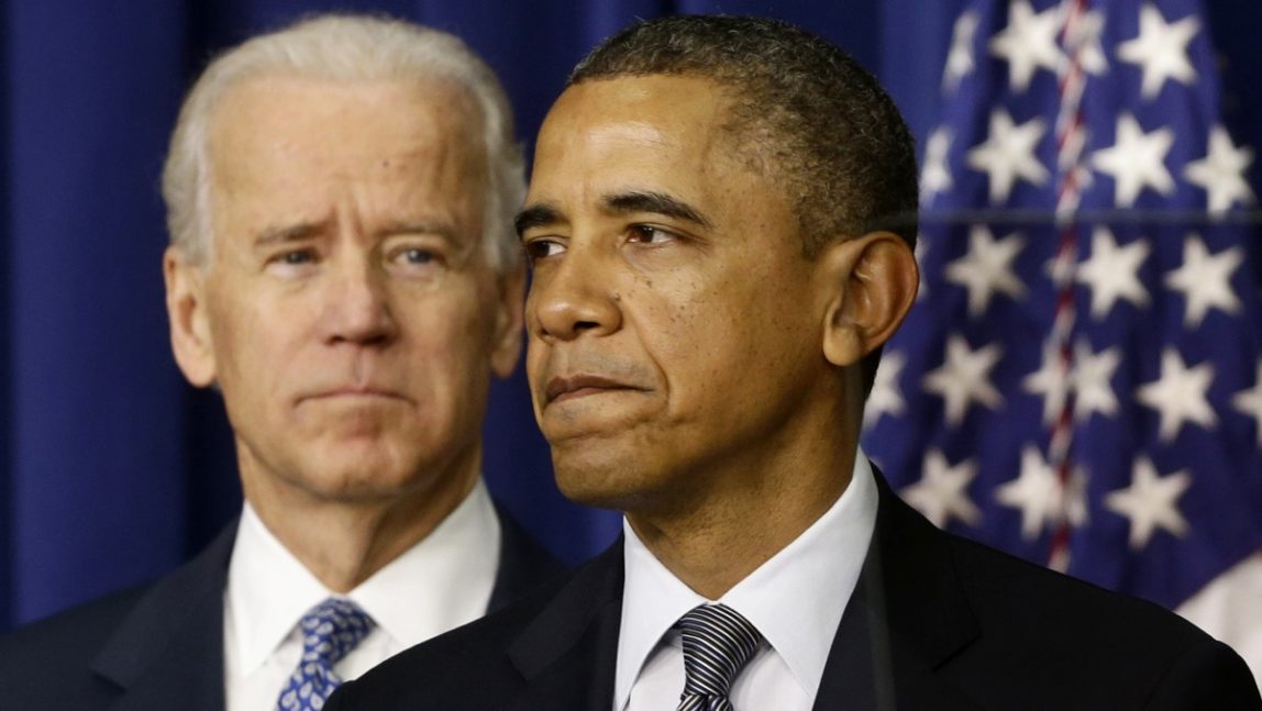President Barack Obama, accompanied by Vice President Joe Biden, talks about proposals to reduce gun violence, Wednesday, Jan. 16, 2013, in the South Court Auditorium at the White House in Washington. (AP Photo/Charles Dharapak)