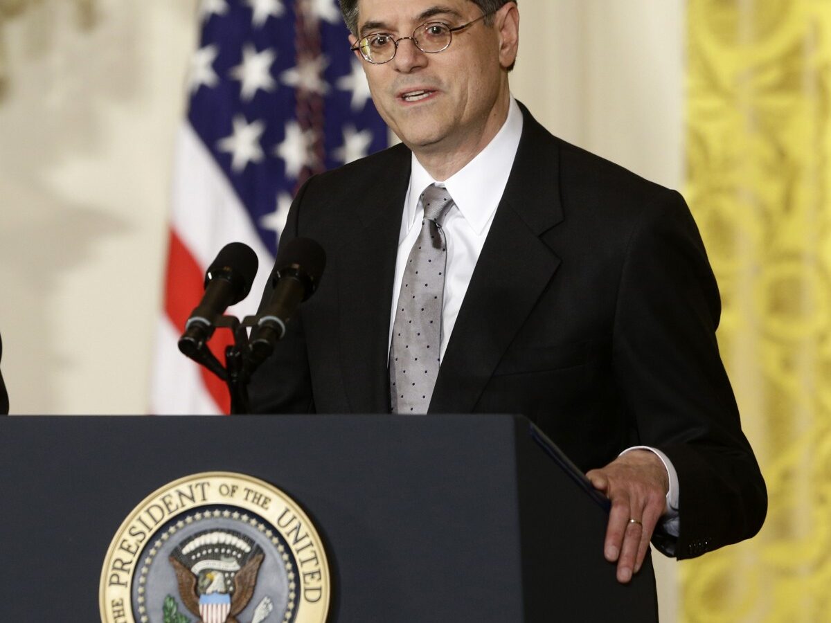 President Barack Obama listens as current White House Chief of Staff Jack Lew speaks in the East Room of the White House in Washington, Thursday, Jan. 10, 2013, where he announced he will nominate Lew as the next Treasury Secretary. (AP Photo/Charles Dharapak)
