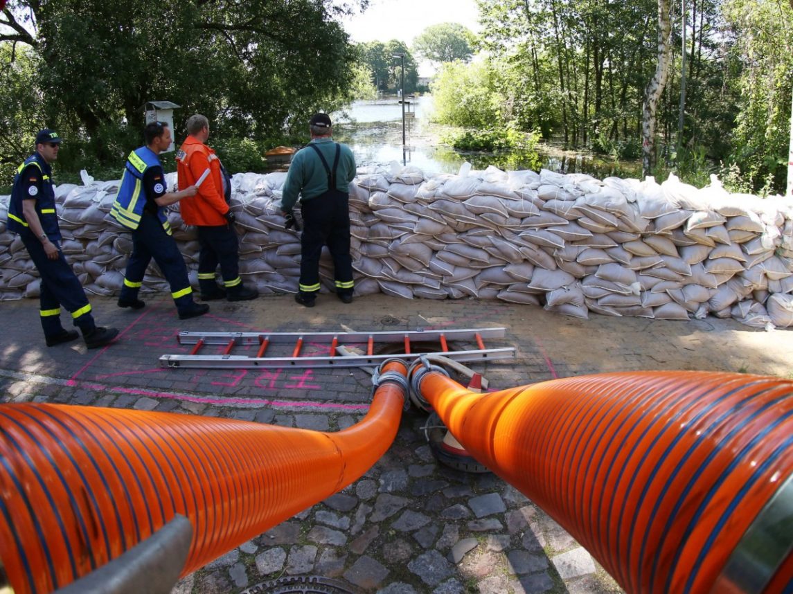 Swollen Elbe River Breaches New Levee In Germany