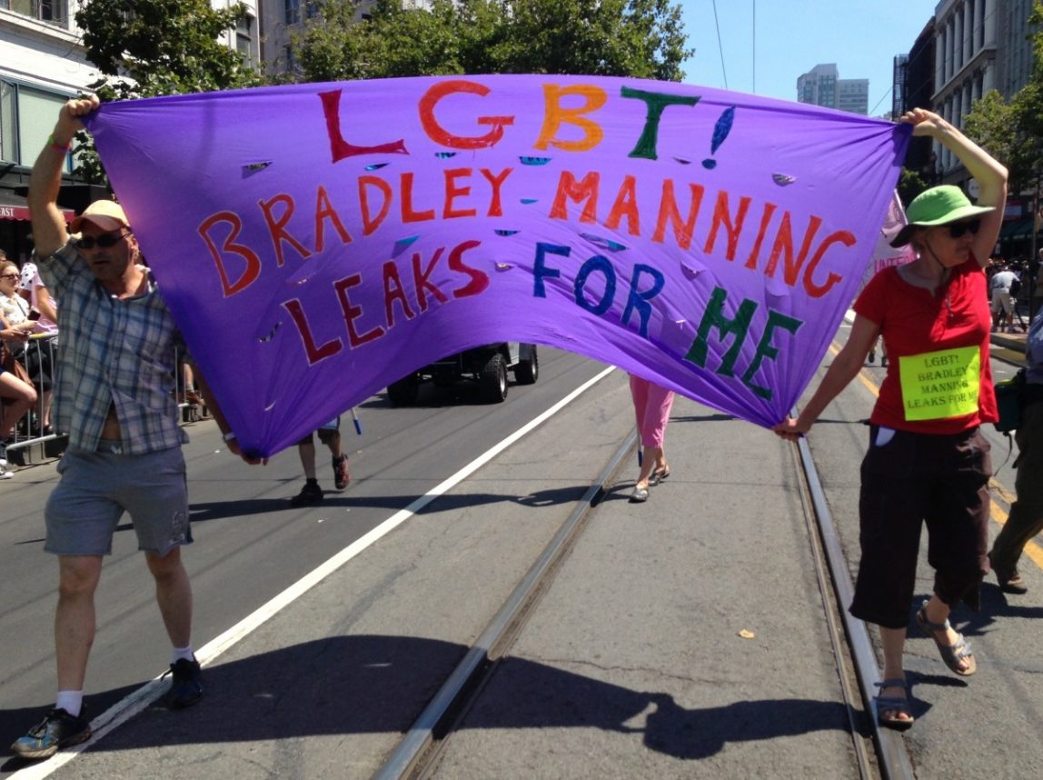 Defying Organizers, SF Pride Paraders Demonstrate In Support Of Bradley Manning