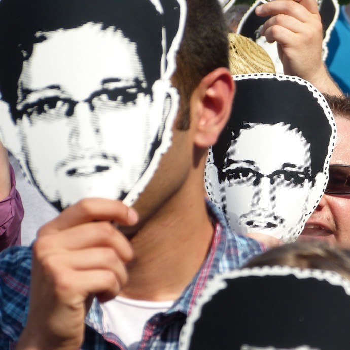 Protesters demonstrate in support of NSA whistleblower Edward Snowden in Berlin, Germany, June 19, 2013. (Photo/Mike Herbst via Flickr)