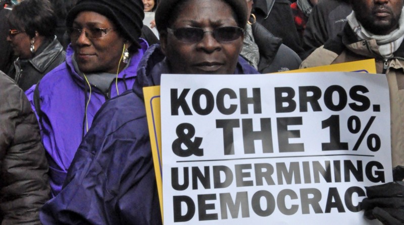 Occupy Wall Street joins the NAACP as they marched in midtown Manhattan on December 10, 2011 to defend voting rights. (Photo/Michael Fleshman via Flickr)