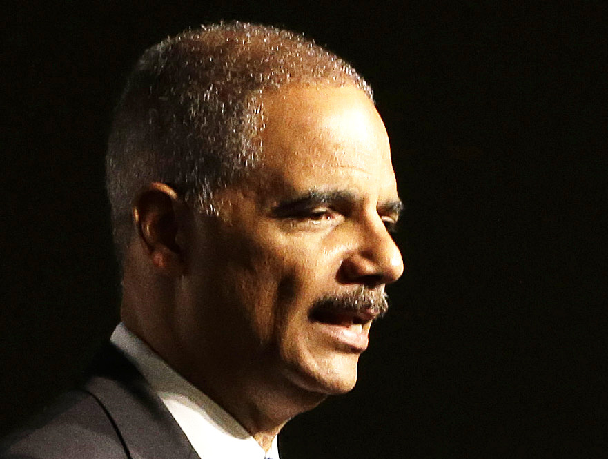 United States Attorney Gen. Eric Holder speaks to the American Bar Association Annual Meeting Monday, Aug. 12, 2013, in San Francisco. (AP Photo/Eric Risberg)