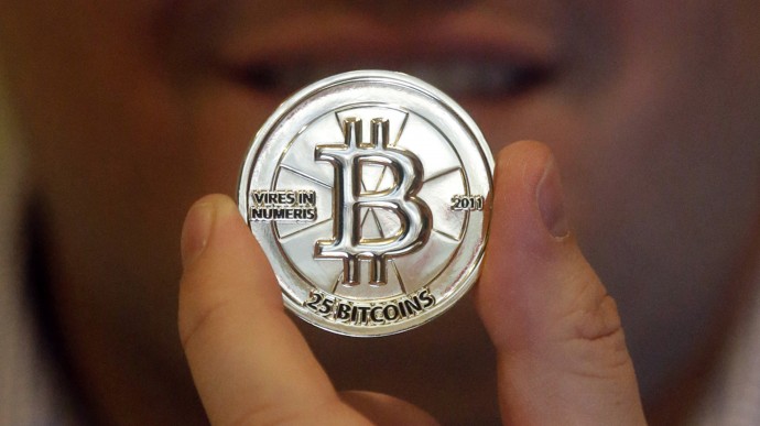 A 25 Bitcoin token. (AP Photo/Rick Bowmer)