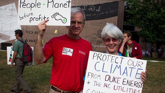 North Carolina residents protest against fracking at a Greenpeace event in this June 2013 photo. (Photo/yashmori via Flickr)