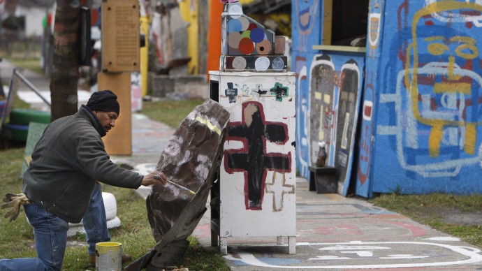 Tyree Guyton in Detroit, Wednesday, Dec. 2, 2009(AP Photo/Carlos Osorio)