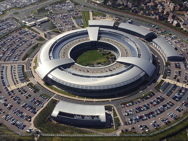 An aerial image of the Government Communications Headquarters (GCHQ) in Cheltenham, Gloucestershire in the United Kingdom. (Photo/UK Ministry of Defense via Flickr)/