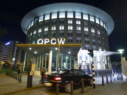Headquarters of the Organization for the Prohibition of Chemical Weapons, OPCW, in The Hague, Netherlands. (AP/Peter Dejong)