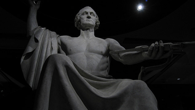 A deified statue of George Washington. (Photo/David Thompson via Flickr)