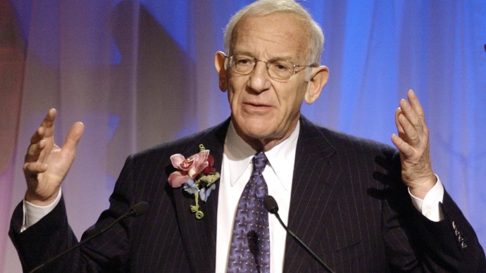 Billionaire philanthropist Peter B. Lewis addresses the Cuyahoga Community College scholarship luncheon, Oct. 16, 2003, in Cleveland. Lewis, well-known for giving millions to colleges and other charities, has pledged more than $12 million to groups trying to defeat President Bush's re-election bid. (AP Photo/Tony Dejak)