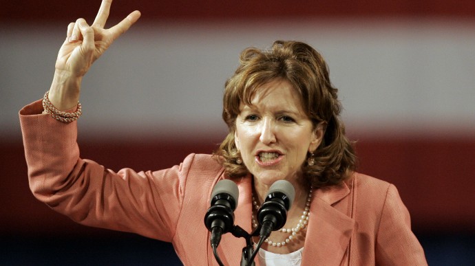 U.S. Senate hopeful, State Sen. Kay Hagan, D-Guilford, speaks during the North Carolina Democratic Party Jefferson-Jackson Dinner in Raleigh, N.C., Friday, May 2, 2008. (AP Photo/Gerry Broome)