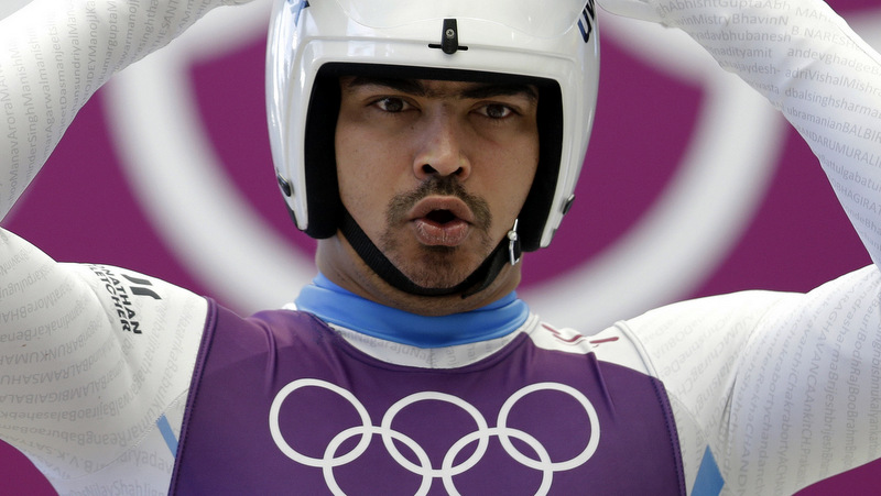 Shiva Keshavan of India prepares to start his run during a training session for the men's singles luge at the 2014 Winter Olympics in Krasnaya Polyana, Russia. (AP Photo/Natacha Pisarenko, File)