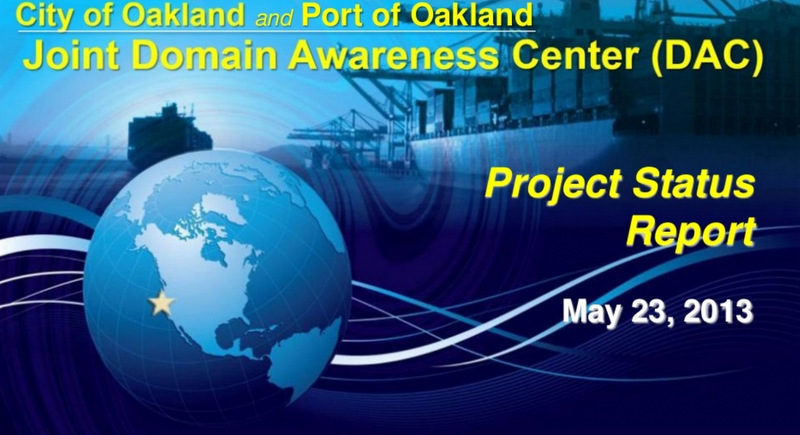 Screenshot from slideshow delivered by surveillance contractor SAIC, durina committee meeting with city staffers.