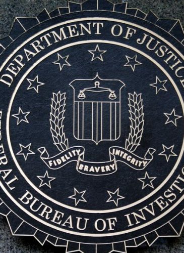 A sign for the Federal Bureau of Investigation (FBI) offices in Washington, DC.