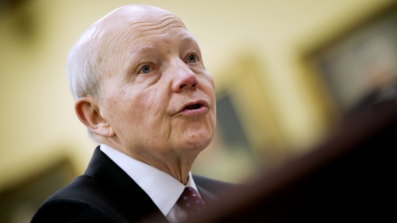 IRS Commissioner John A. Koskinen testifies on Capitol Hill in Washington, Monday, April 7, 2014, before the House Appropriations Financial Services and General Government subcommittee Budget hearing. (AP Photo/Pablo Martinez Monsivais)