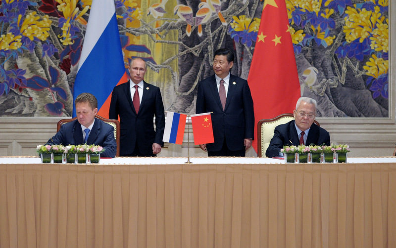 Vladimir Putin, Xi Jinping, Alexei Miller, Zhou Jiping