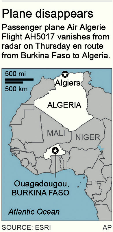 Air Algerie Flight MD-8 Vanishes Over N. Mali