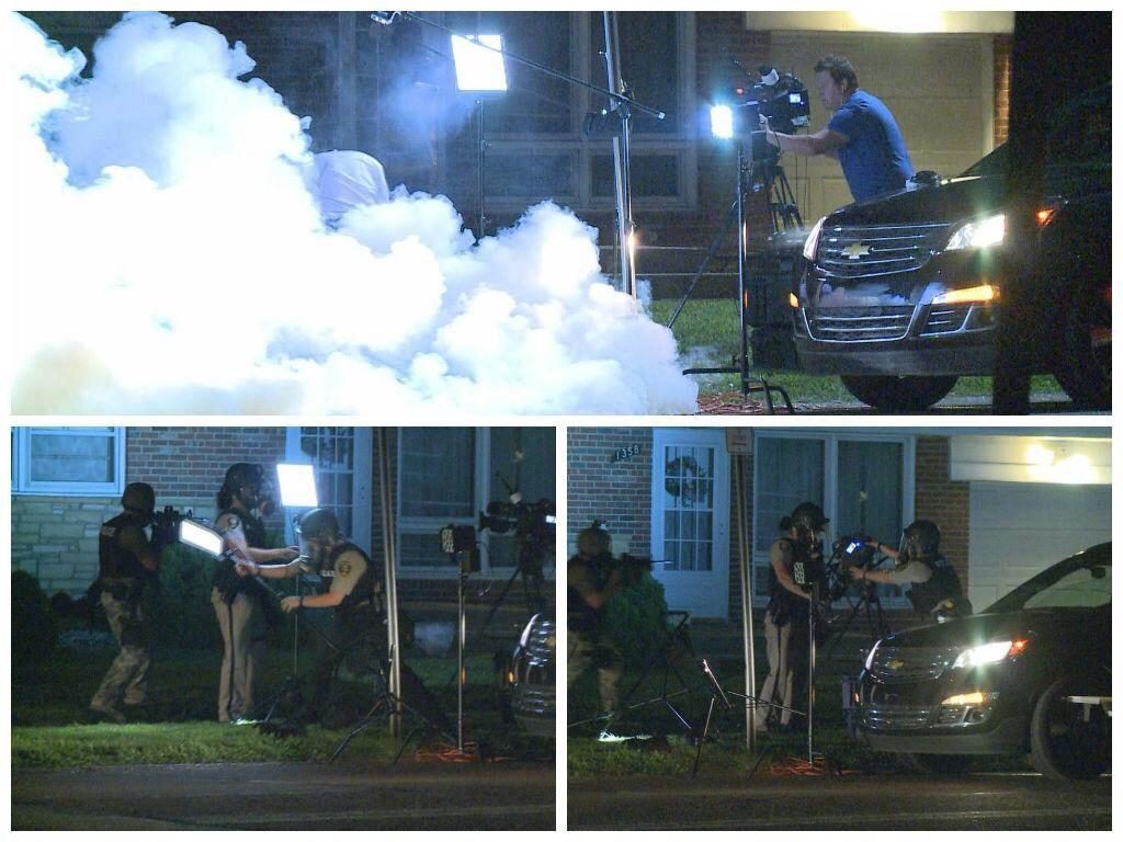 AlJazzera news crew's camera equiptment being destroyed by Ferguson Police. Photo posted to Reddit by user catherinecc.