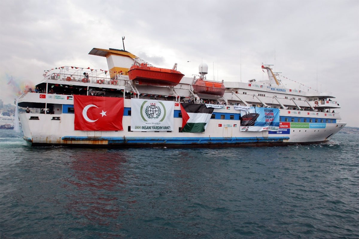 The Mavi Marmara Freedom Flotilla.