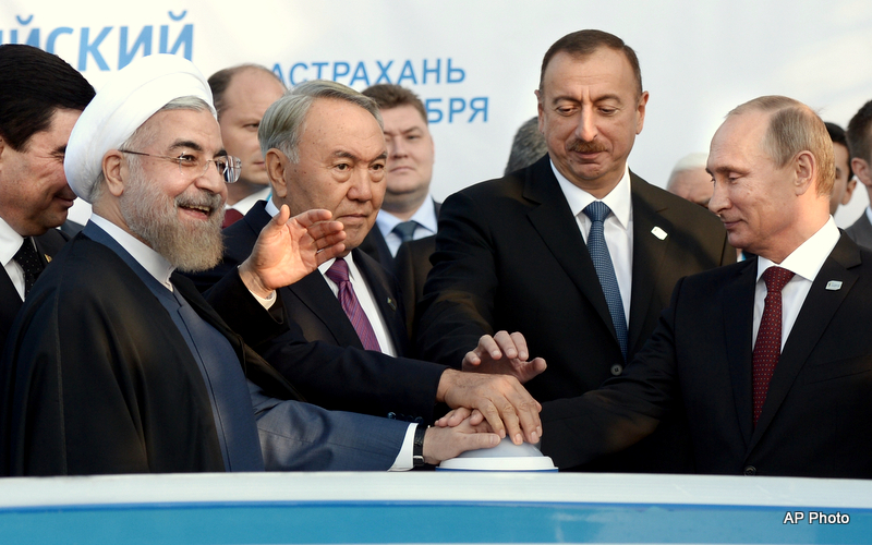 lham Aliev, Hassan Ruhani, Vladimir Putin, Nursultan Nazarbayev, Gurbanguly Berdymukhamedov