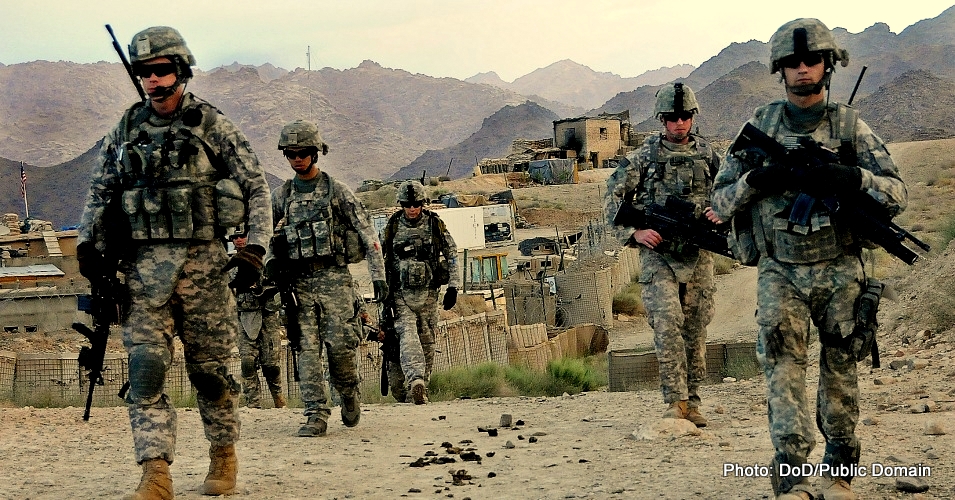 U.S. Soldiers at Forward Operating Base in Baylough, Afghanistan, June 16, 2010.