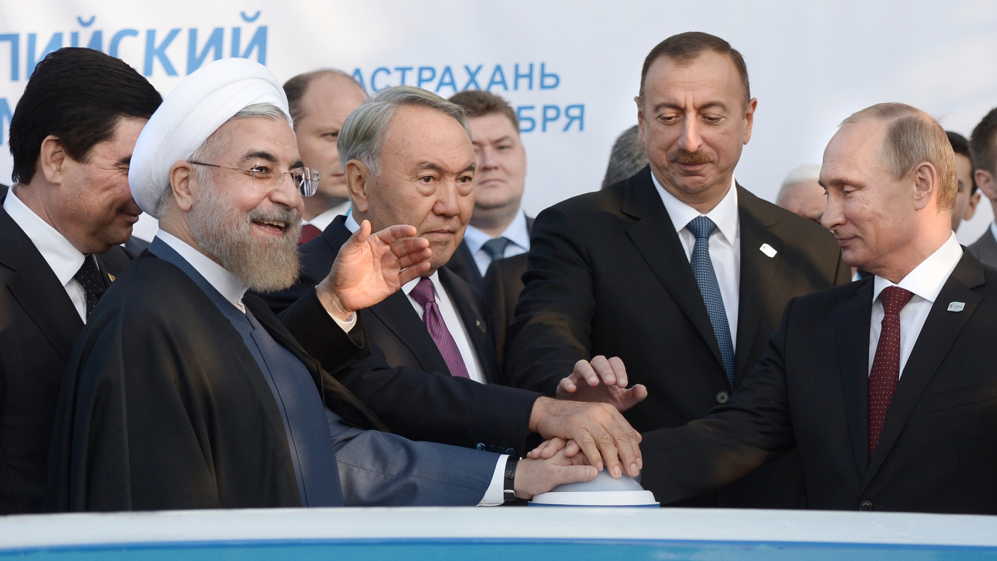 lham Aliev, Hassan Ruhani, Vladimir Putin, Nursultan Nazarbayev, Gurbanguly Berdymukhamedov