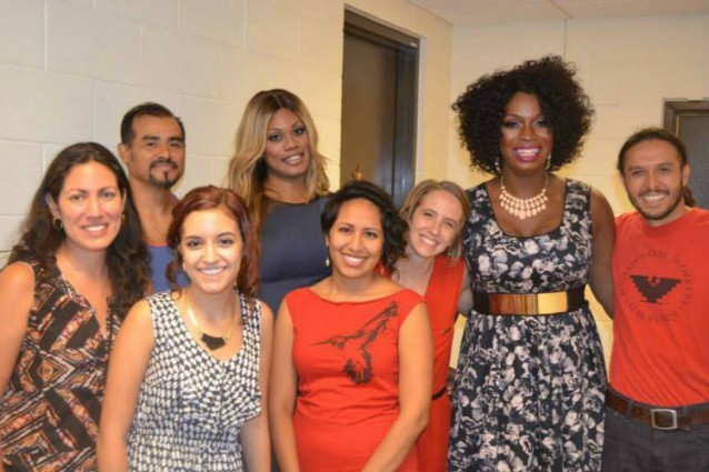 Monica Jones, second from right, joined by actress Laverne Cox and other supporters. (CREDIT: FACEBOOK/MONICA JONES)