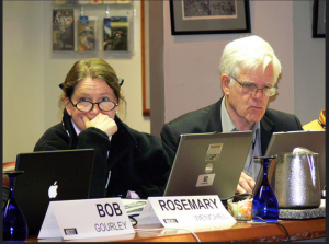 Linton Wells II (right) former Pentagon chief information officer and assistant secretary of defense for networks, at a recent Pentagon Highlands Forum session. Rosemary Wenchel, a senior official in the US Department of Homeland Security, is sitting next to him