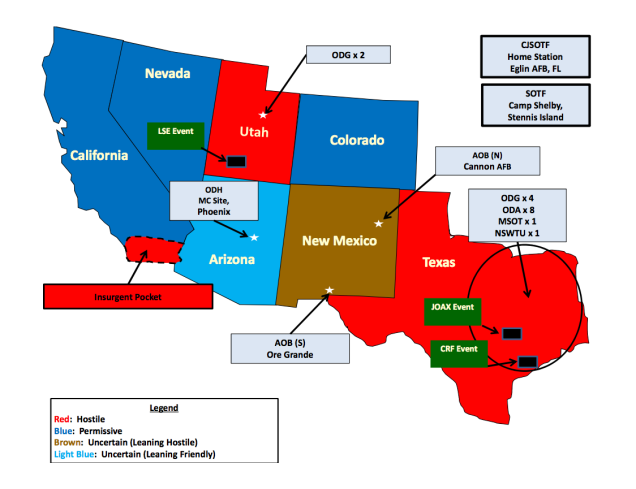 Jade Helm 15 area of operations. Image Source: Department of Defense